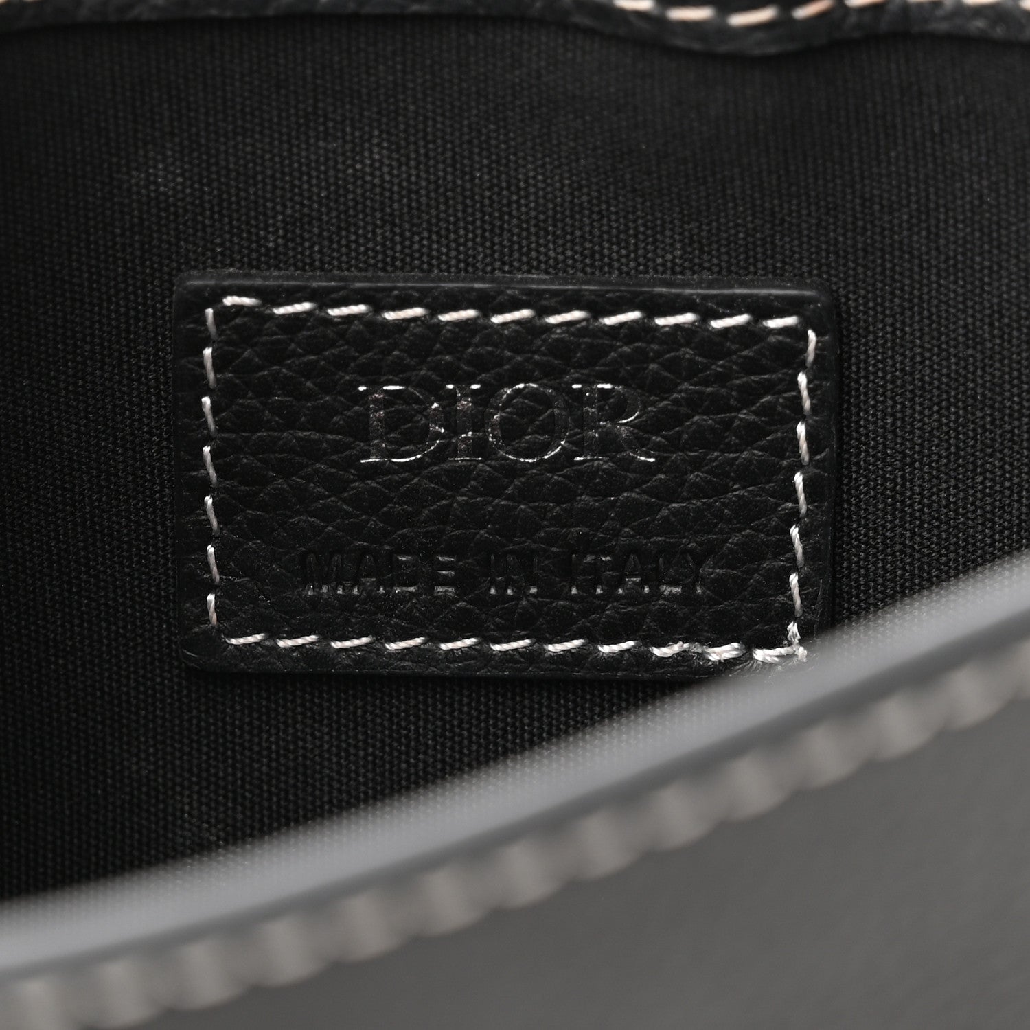 Christian Dior X KAWS Grained Calfskin Saddle Pouch Black 6 of 9
