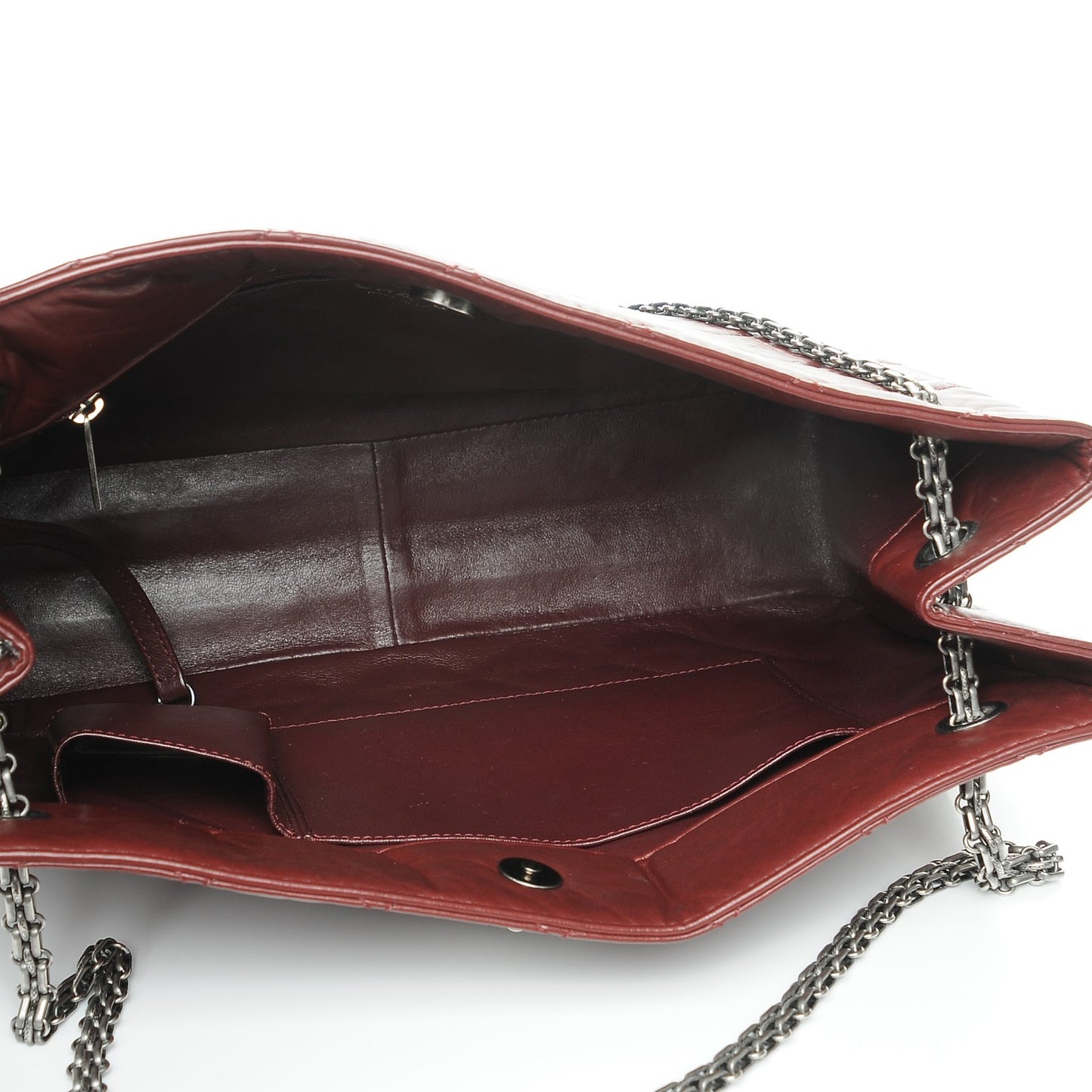 Aged Calfskin Quilted Reissue 2.55 Tote Bordeaux