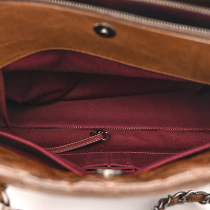 Chanel Crumpled Grained Calfskin Quilted CC Crave Tote Brown 7 of 12