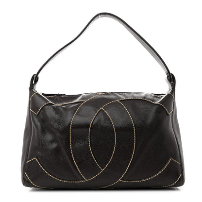 Chanel Caviar CC Stitched Medium Hobo Brown 1 of 16