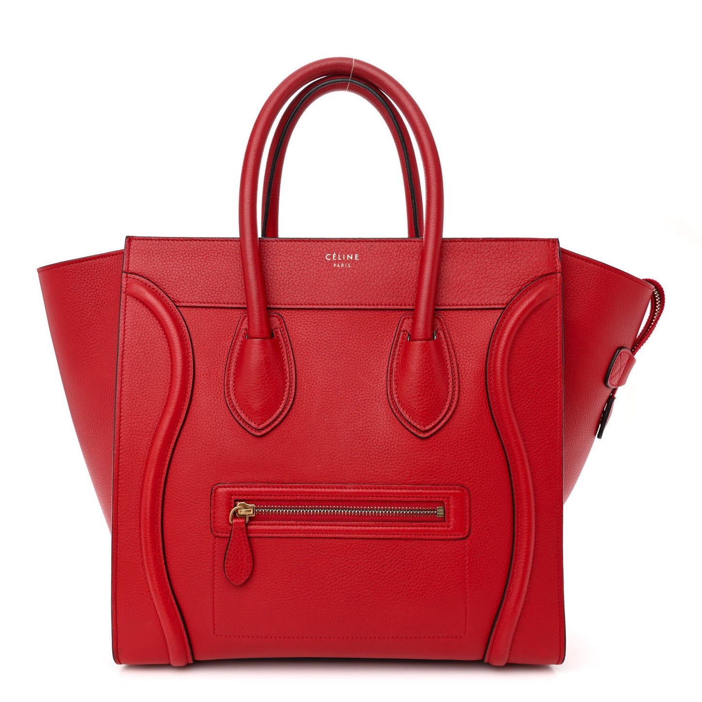Drummed Calfskin Mini Luggage Coquelicot