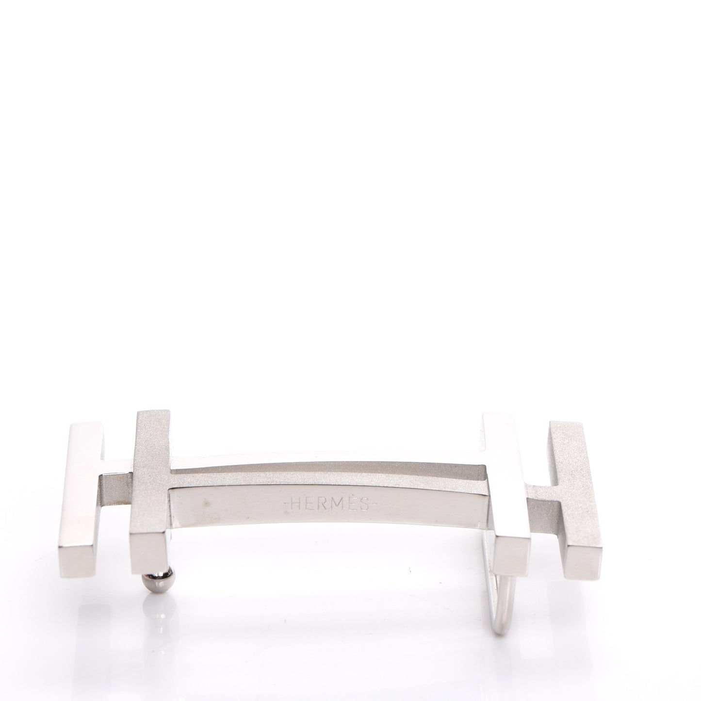 Brushed Polished Palladium Au Carre 32mm Double H Belt Buckle