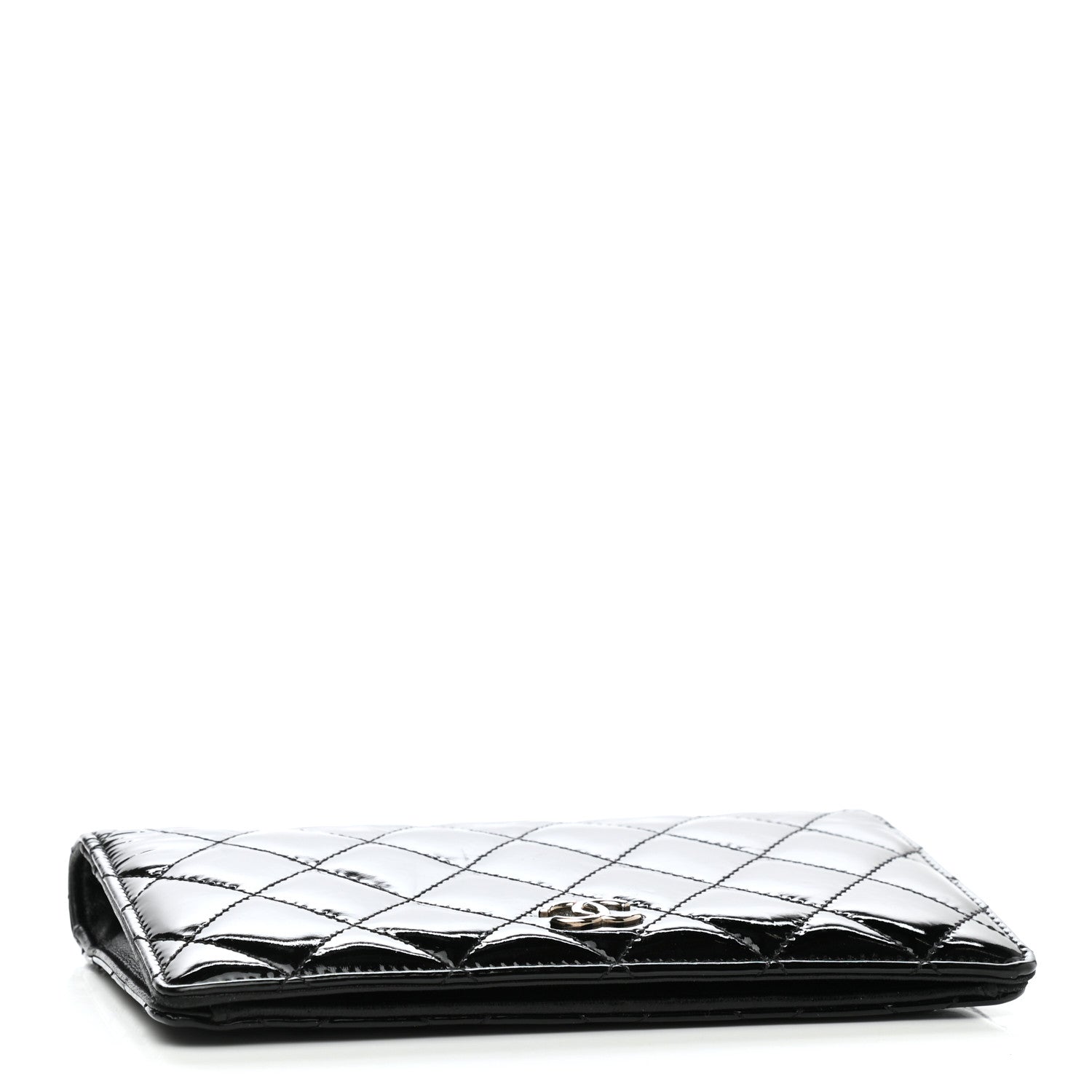 Chanel Patent Quilted Flap Wallet Black 4 of 12