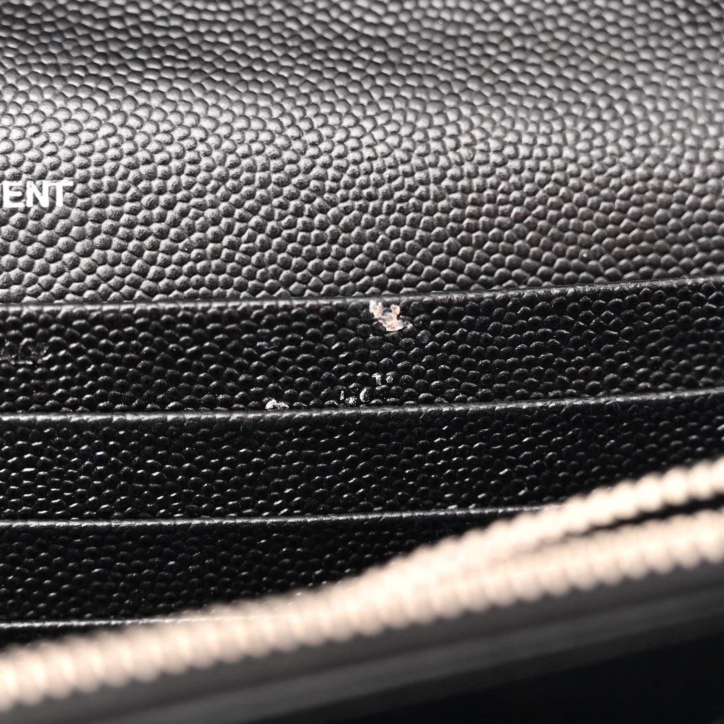 Grain De Poudre Matelasse Chevron Monogram Chain Wallet Black