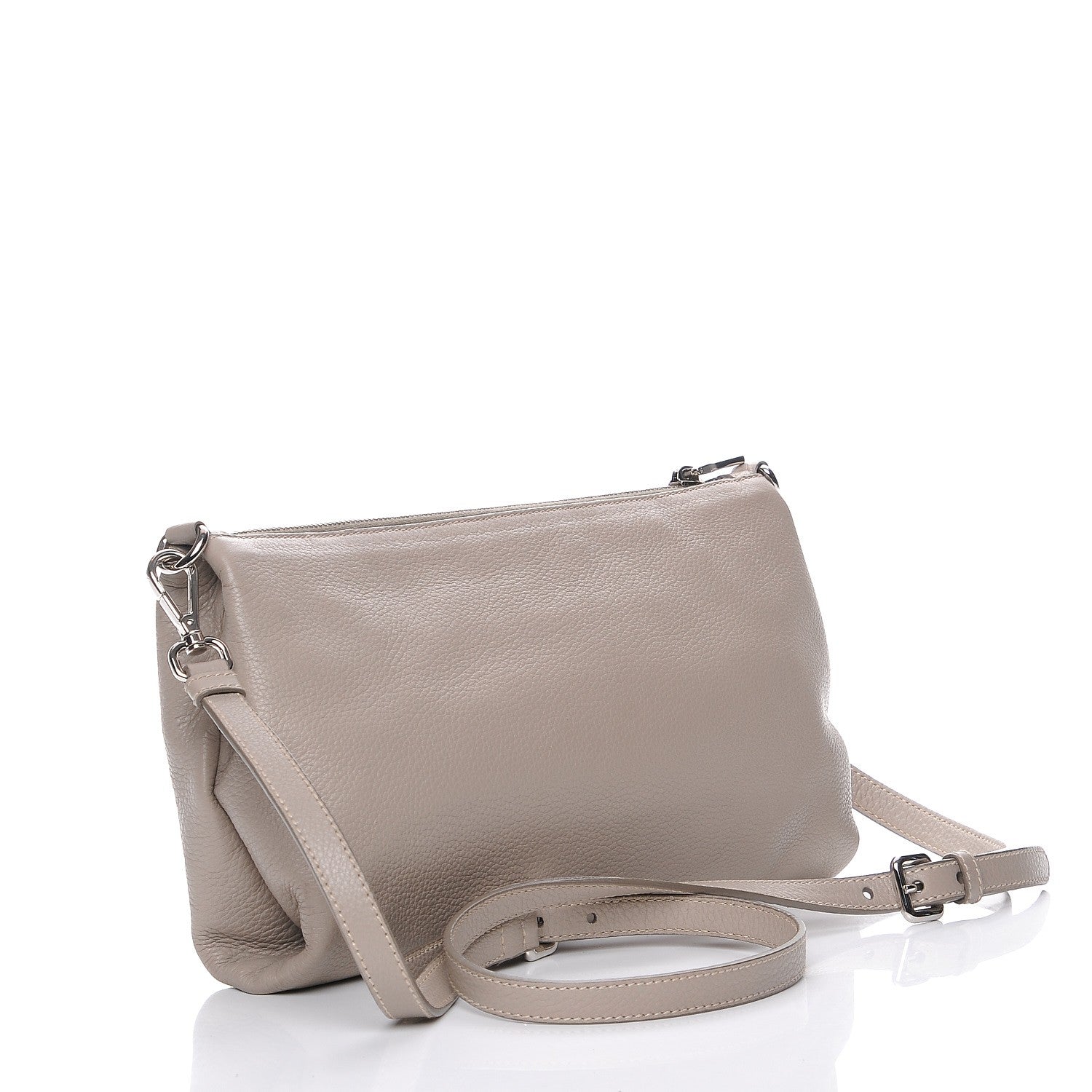 Prada Vitello Daino Zippered Crossbody Bag Pomice 3 of 8