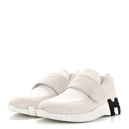 Hermes Suede Goatskin Mesh Fabric H Sneakers 38 White 8 of 20
