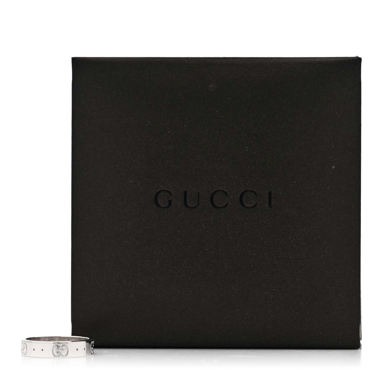 Gucci 18K White Gold 4mm Icon Thin Band Ring 50 5.25 8 of 8