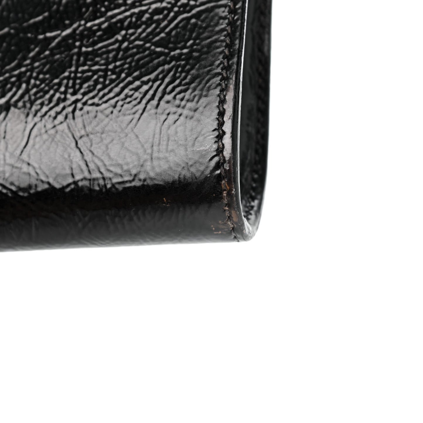 Textured Patent Monogram Large Belle De Jour Clutch Black