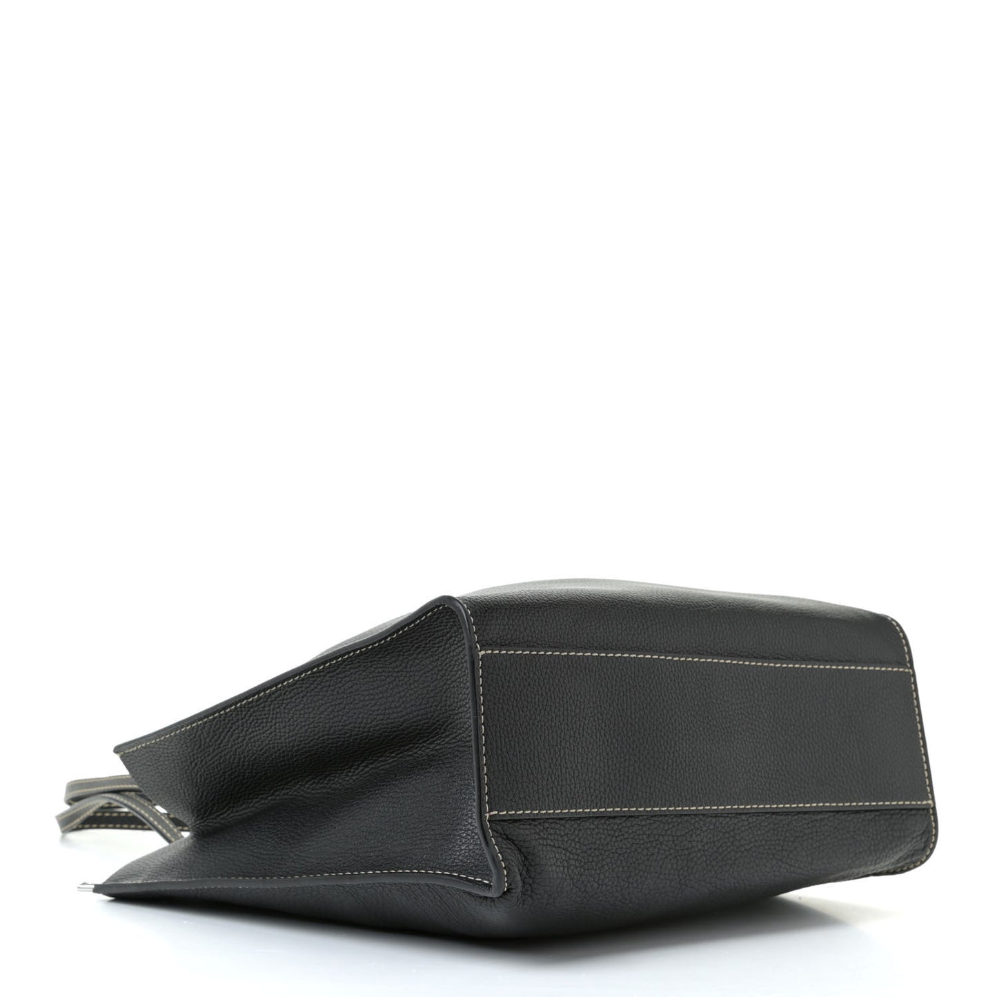 Grained Calfskin Grind Shopper Tote Black