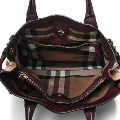 Burberry Smooth Calfskin House Check Medium Banner Tote Deep Claret 6 of 10