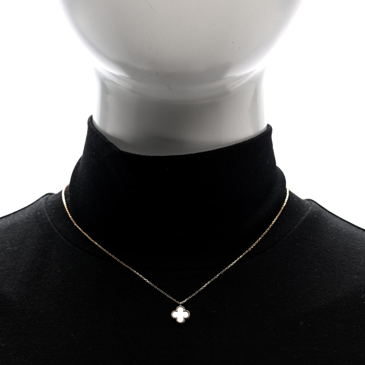 18K Yellow Gold Mother of Pearl Sweet Alhambra Pendant Necklace