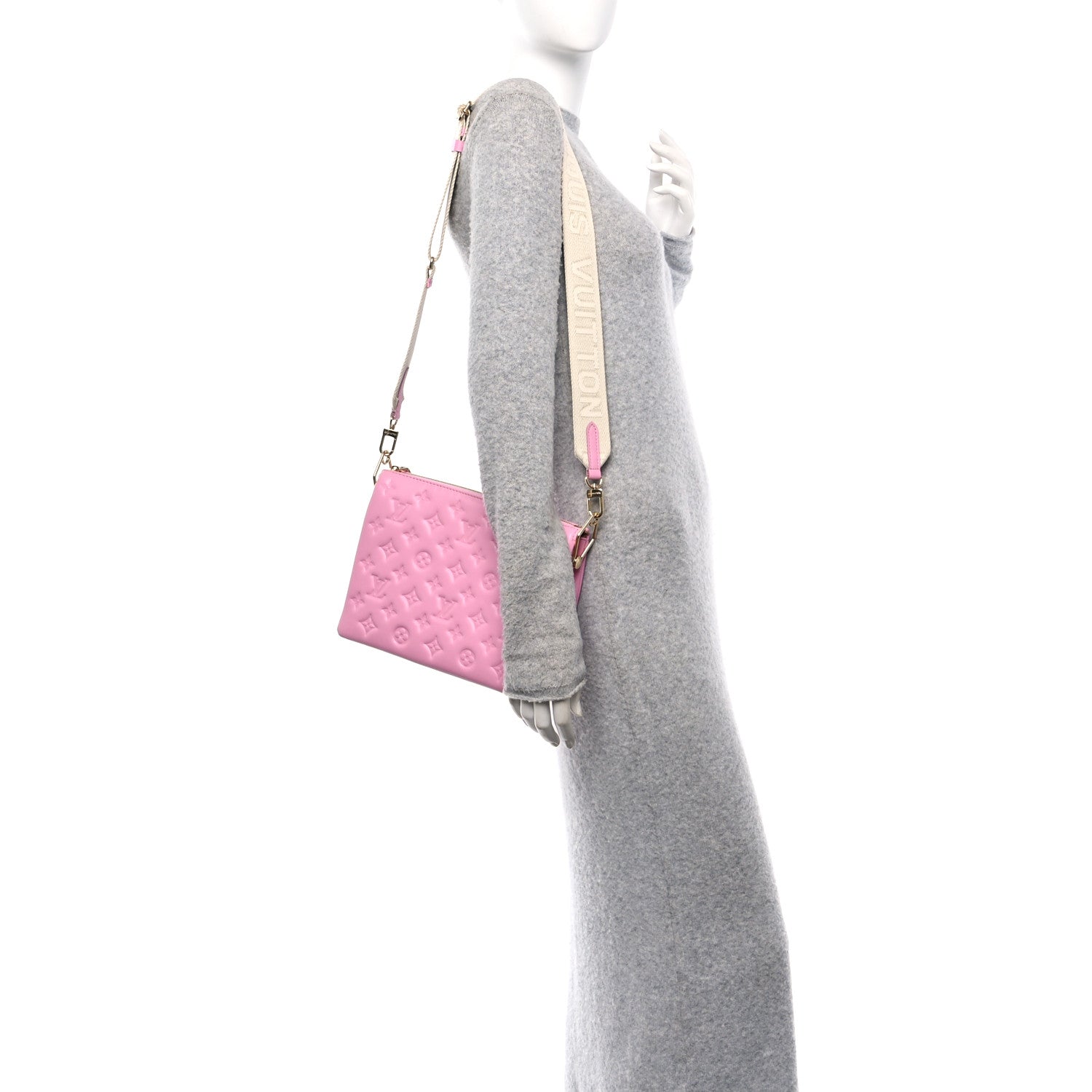 Louis Vuitton Lambskin Embossed Monogram Coussin PM Rose Bonbon 2 of 10