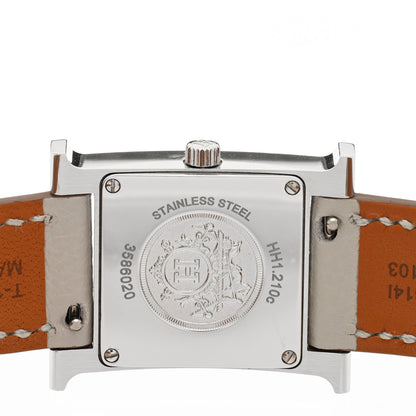 Hermes Stainless Steel Clemence 21mm Heure H Hour Quartz Watch Gris Perle 4 of 5