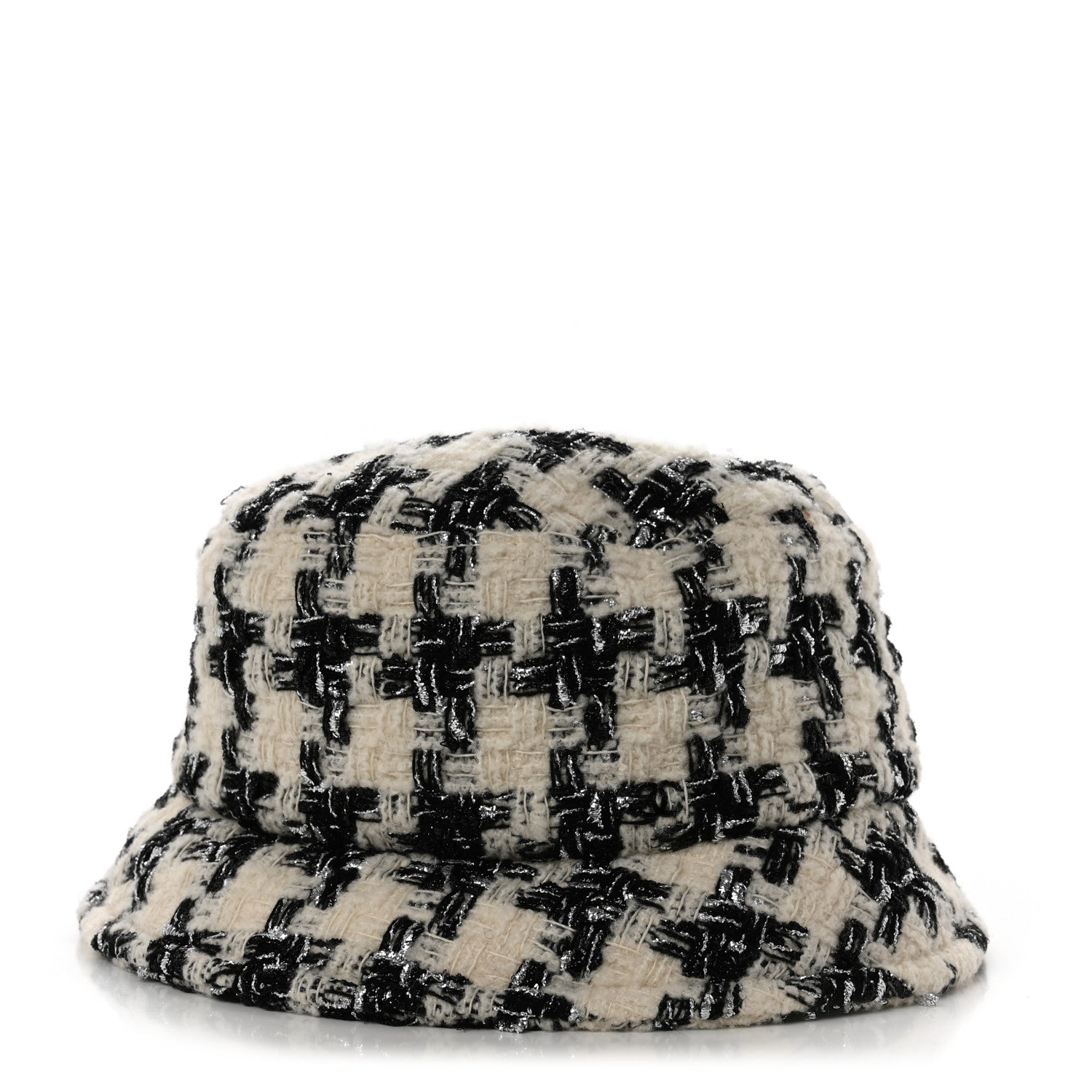 Chanel Tweed Bucket Hat M Black Ecru 1 of 9