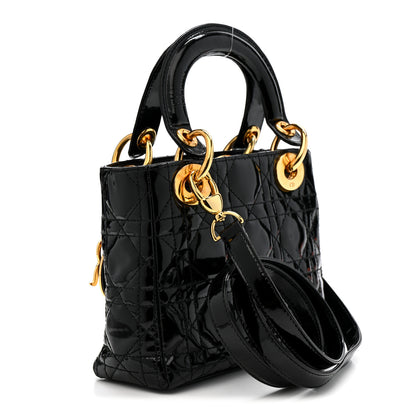 Christian Dior Patent Cannage Mini Lady Dior Black 3 of 10