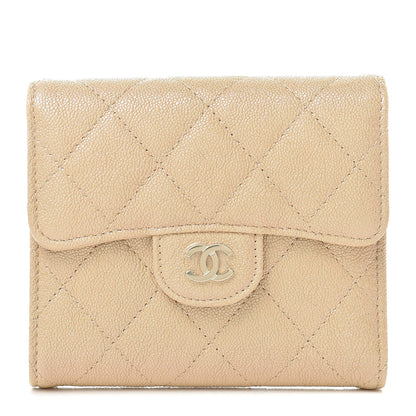 Chanel Iridescent Caviar Quilted Compact Flap Wallet Beige 1 of 9