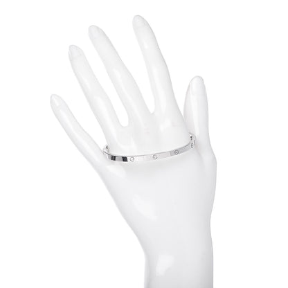 Cartier 18K White Gold Small LOVE Bracelet 17 2 of 6