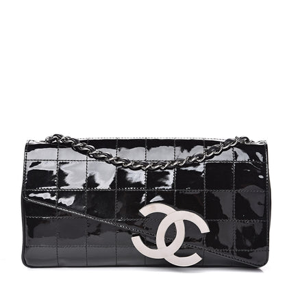 Chanel Patent Square Stitched CC Flap Clutch Black 1 of 11