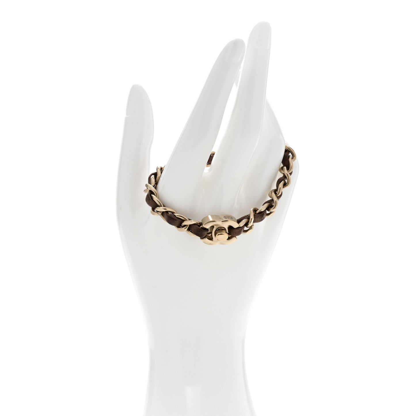 Lambskin CC Turnlock Chain Bracelet M Burgundy
