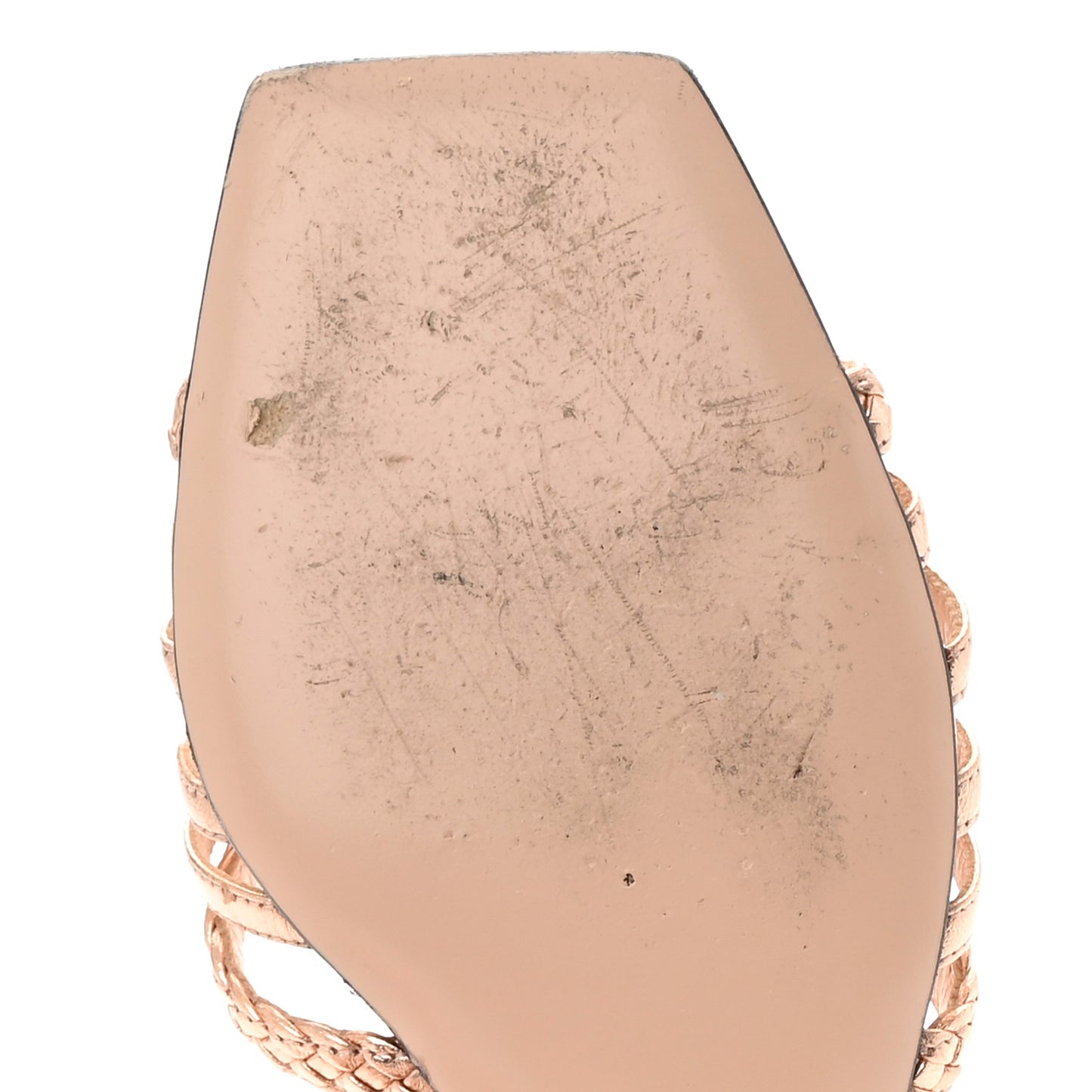 Metallic Nappa Braided Ketty Horsebit Sandals 35 Salmone