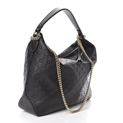 Gucci Guccissima Signature Large Linea A Hobo Black 3 of 10