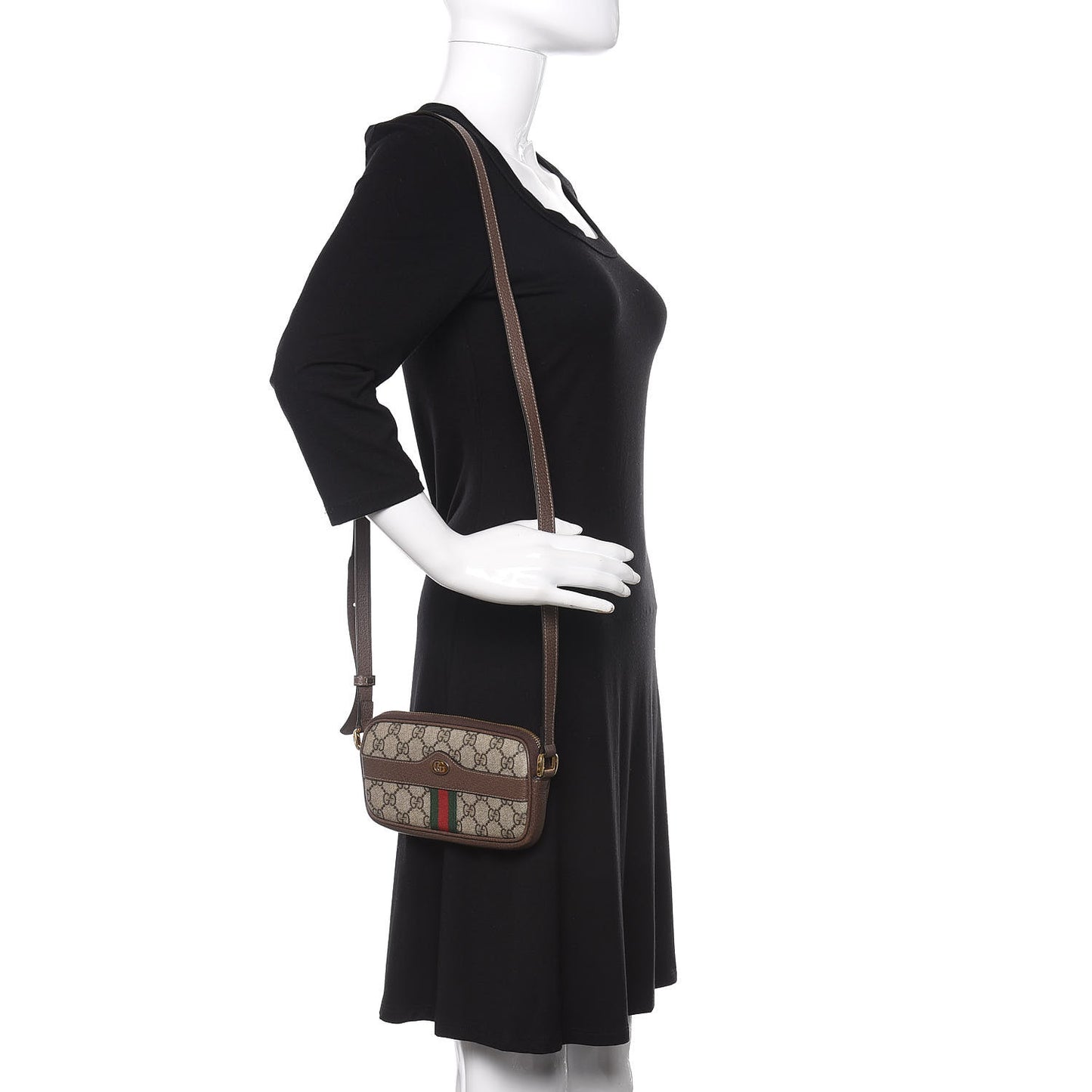 GG Supreme Monogram Web Mini Ophidia GG Bag Brown