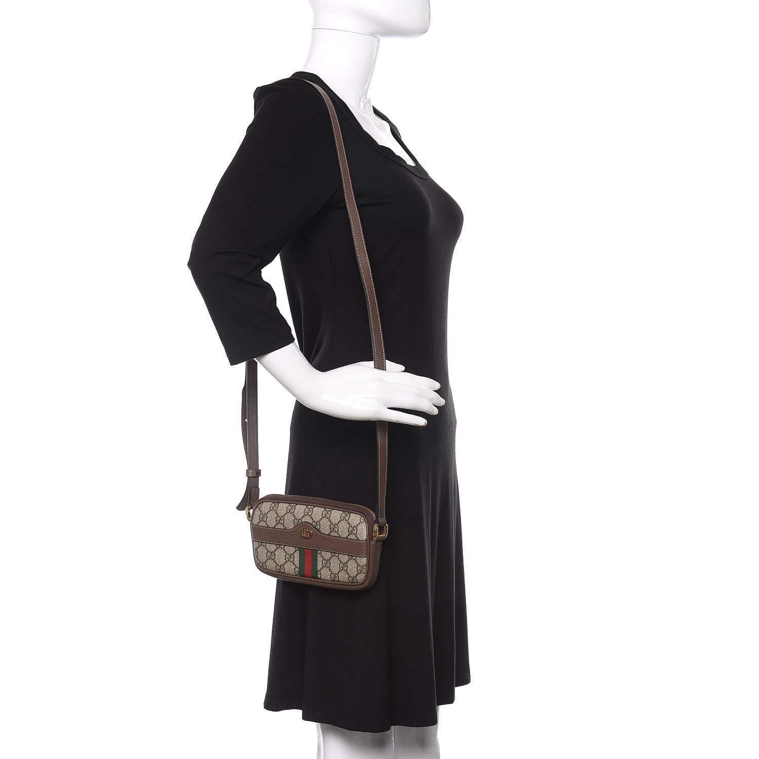Gucci GG Supreme Monogram Web Mini Ophidia GG Bag Brown 2 of 11