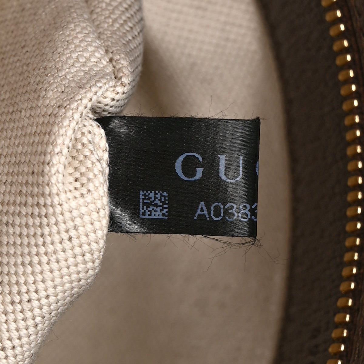 Gucci Monogram Jumbo GG Textured Dollar Calfskin Web Wristlet Messenger Bag Camel Ebony New Acero 8 of 11