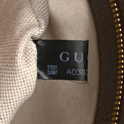 Gucci Monogram Jumbo GG Textured Dollar Calfskin Web Wristlet Messenger Bag Camel Ebony New Acero 8 of 11