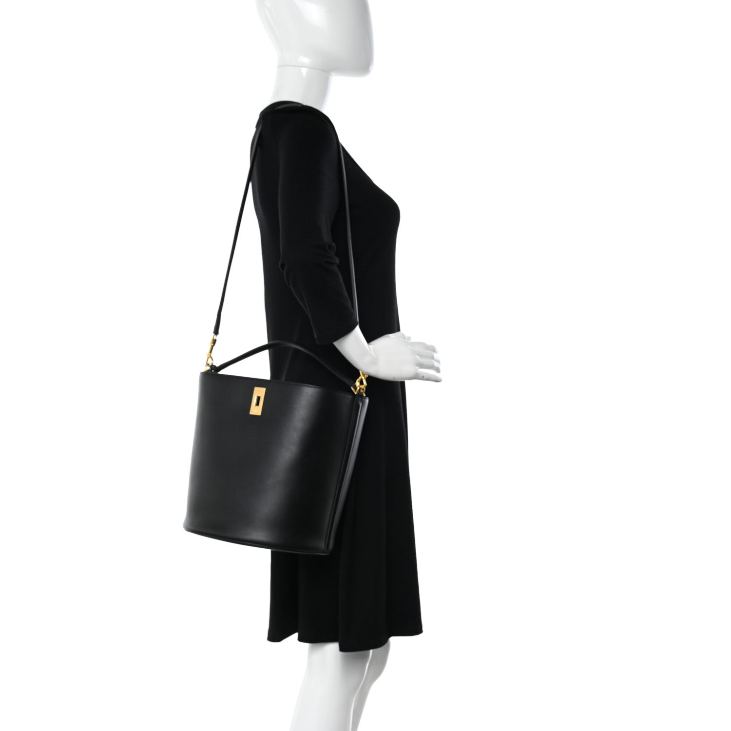 Celine Smooth Calfskin Bucket 16 Bag Black 2 of 11