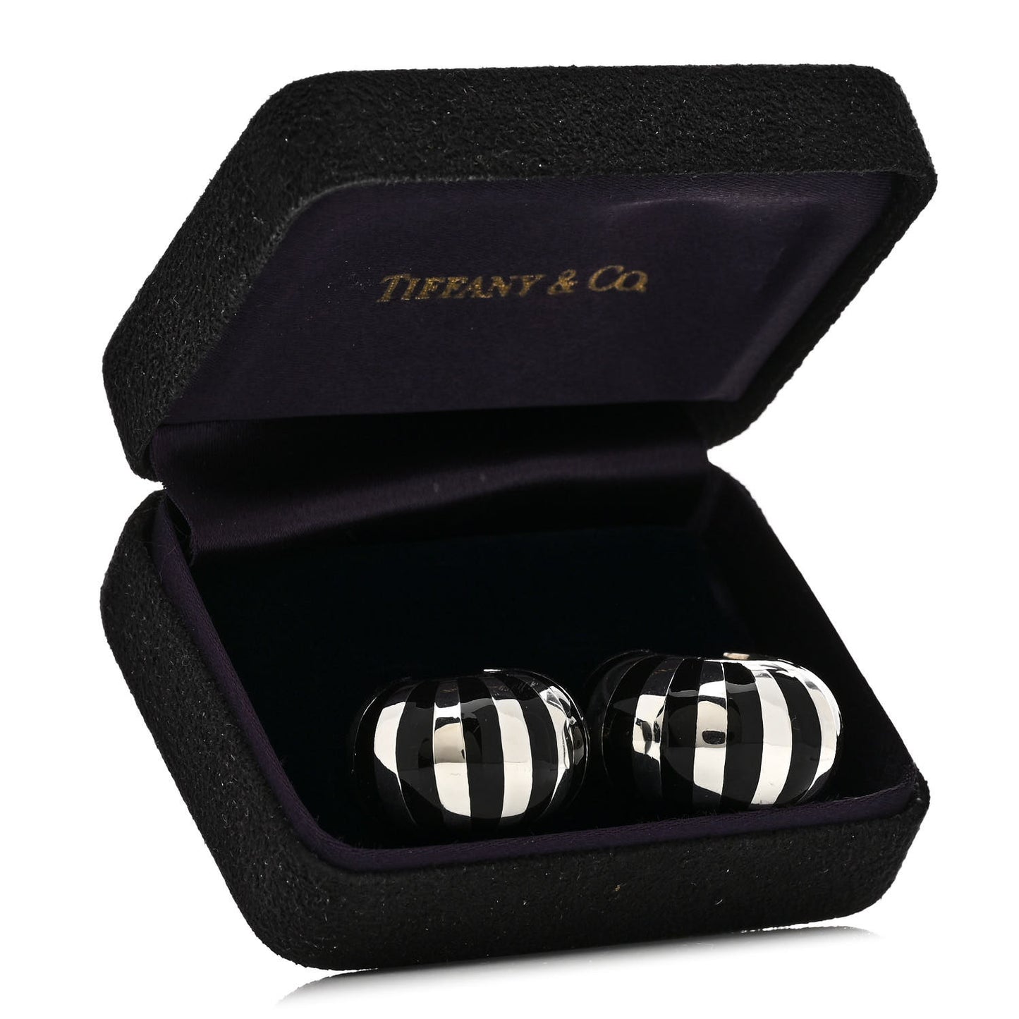 Sterling Silver Enamel Shrimp Shell Clip-On Earrings Black
