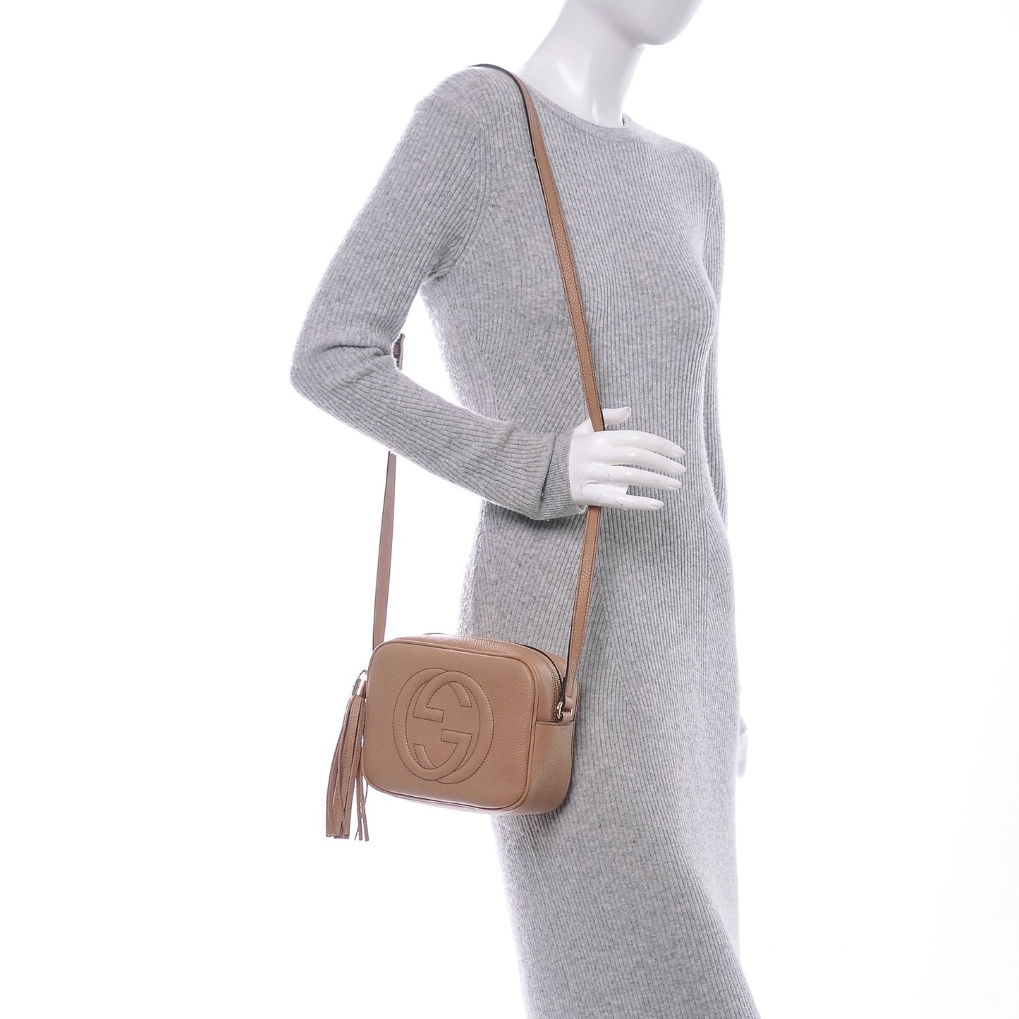 Pebbled Calfskin Small Soho Disco Bag Camelia