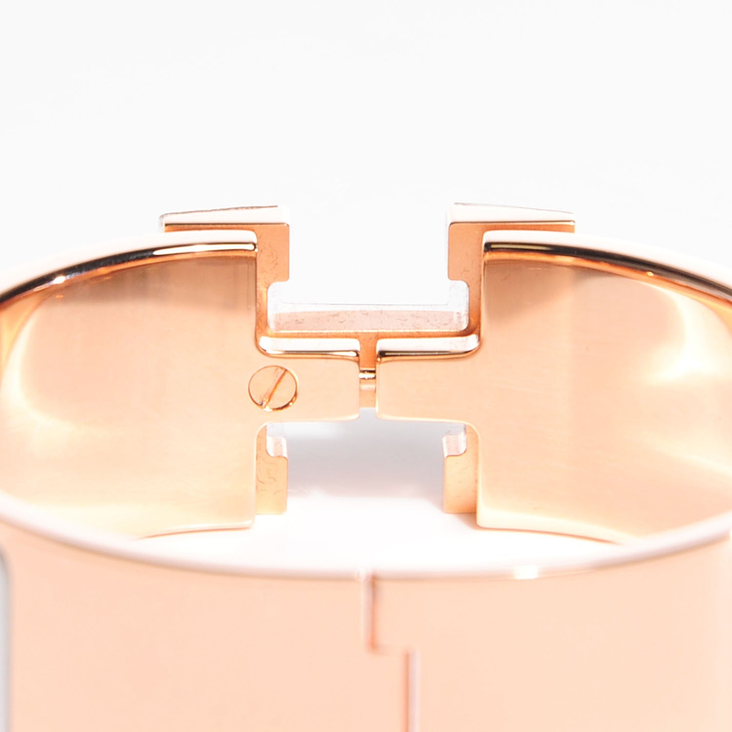 Hermes Enamel Wide Clic Clac H Bracelet PM White 4 of 6