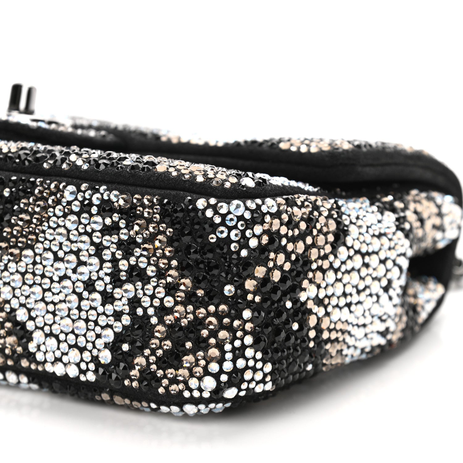 Chanel Suede Crystal Mini Rectangular Flap Grey Black Multicolor 10 of 11