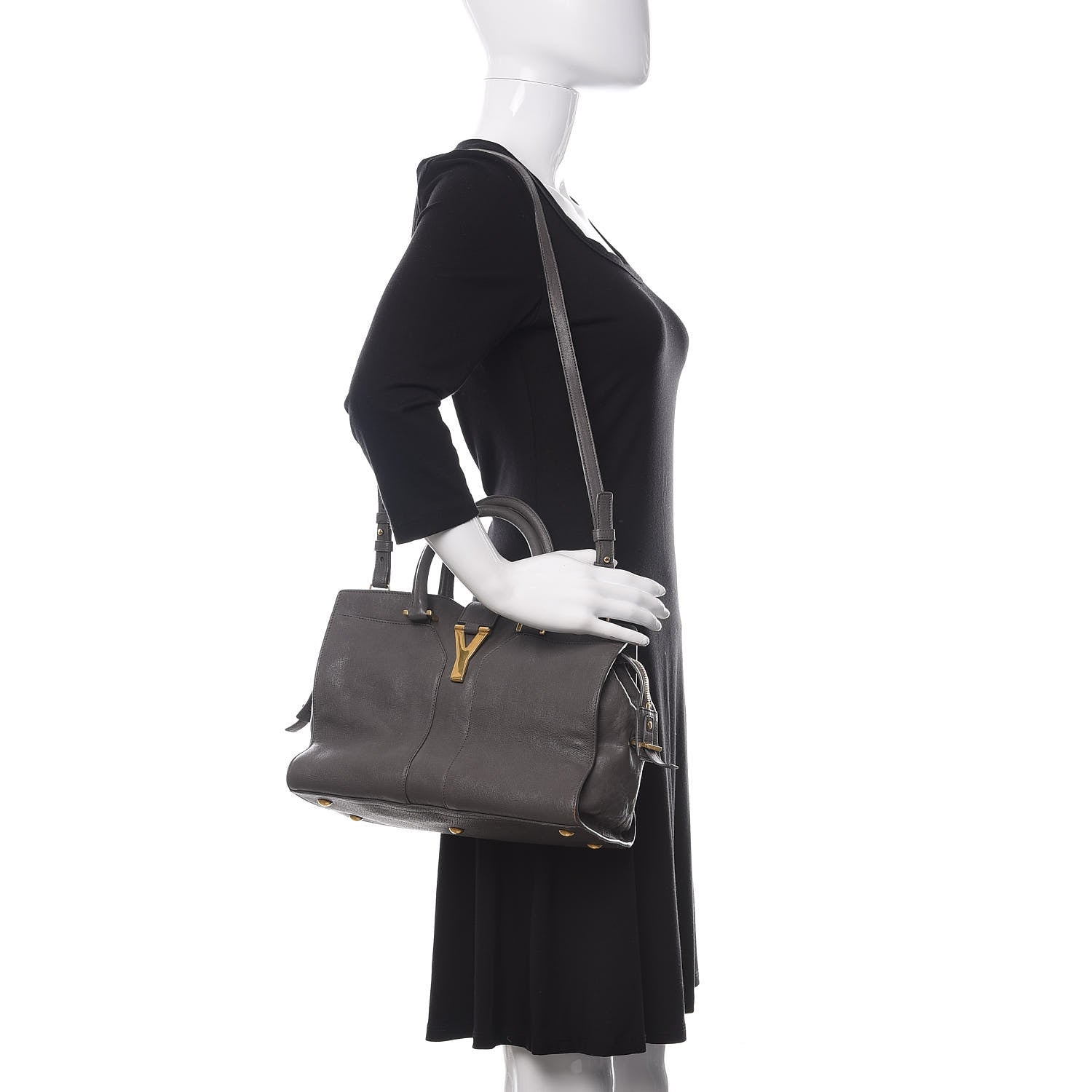 Saint Laurent Sheepskin Small Cabas ChYc Grey 2 of 11