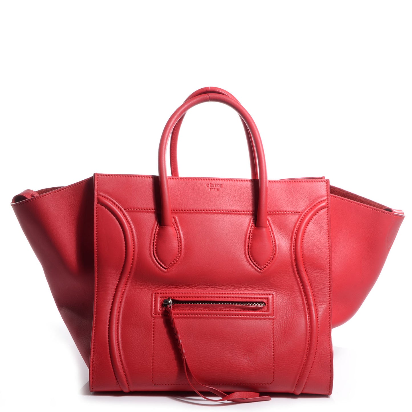 Supple Calfskin Large Phantom Luggage Coquelicot