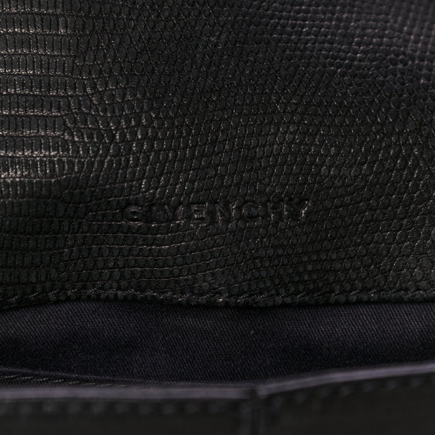 Givenchy Lambskin Lizard Embossed Obsedia Shoulder Bag Black 6 of 16