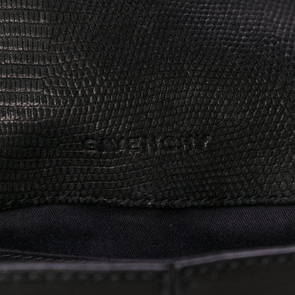 Givenchy Lambskin Lizard Embossed Obsedia Shoulder Bag Black 6 of 16