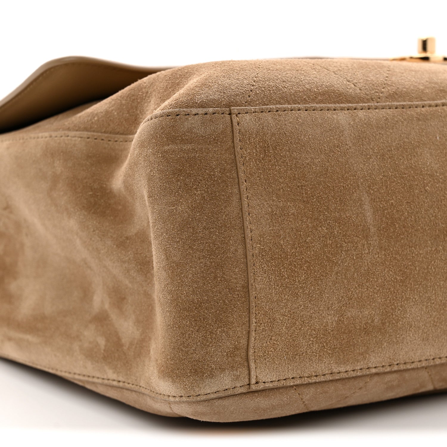 Chanel Suede Calfskin Souplissimo Maxi Flap Dark Beige 18 of 19