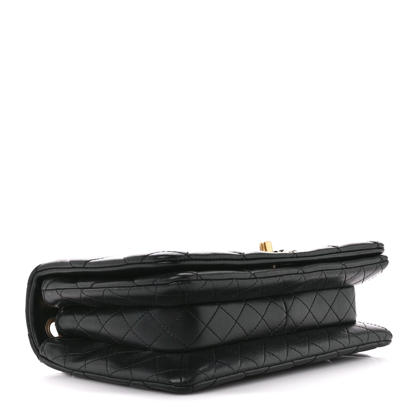 Lambskin Quilted On And On Small Chain Flap Black