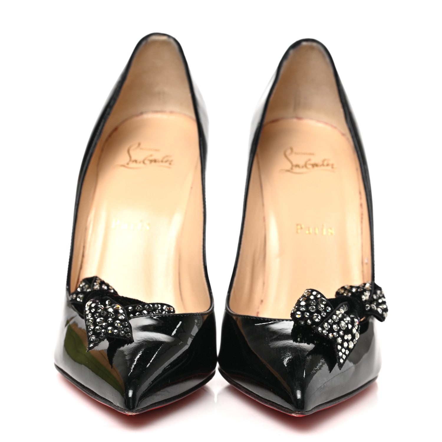 Christian Louboutin Velvet Madame Menule Bow 100 Pumps 38.5 Black 2 of 11