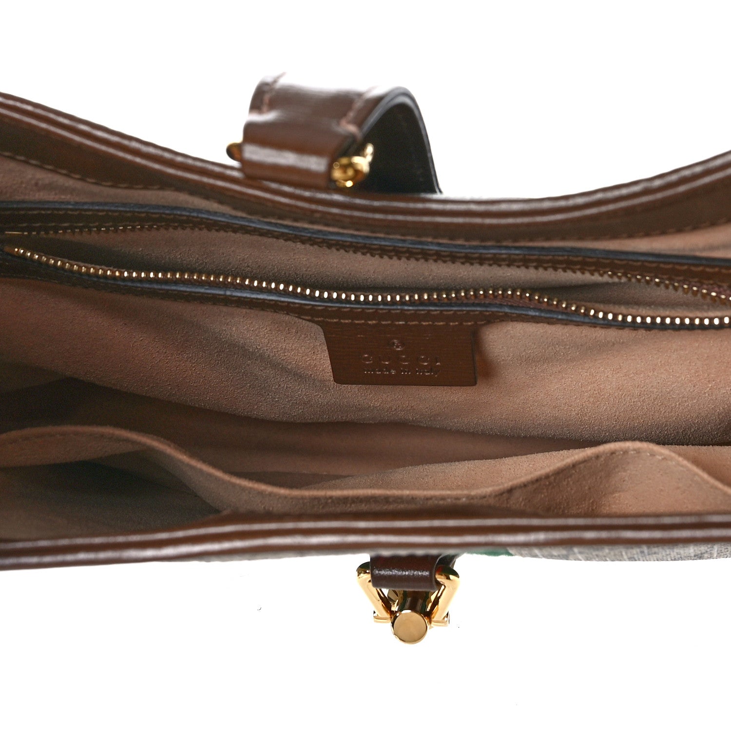 Gucci GG Supreme Monogram Azalea Calfskin Web Small Jackie 1961 Hobo Beige Ebony Brown Sugar 5 of 9