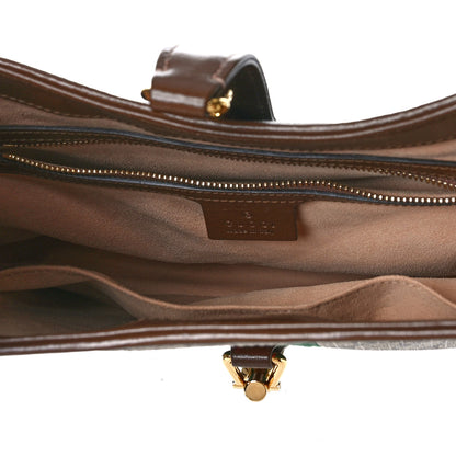 Gucci GG Supreme Monogram Azalea Calfskin Web Small Jackie 1961 Hobo Beige Ebony Brown Sugar 5 of 9