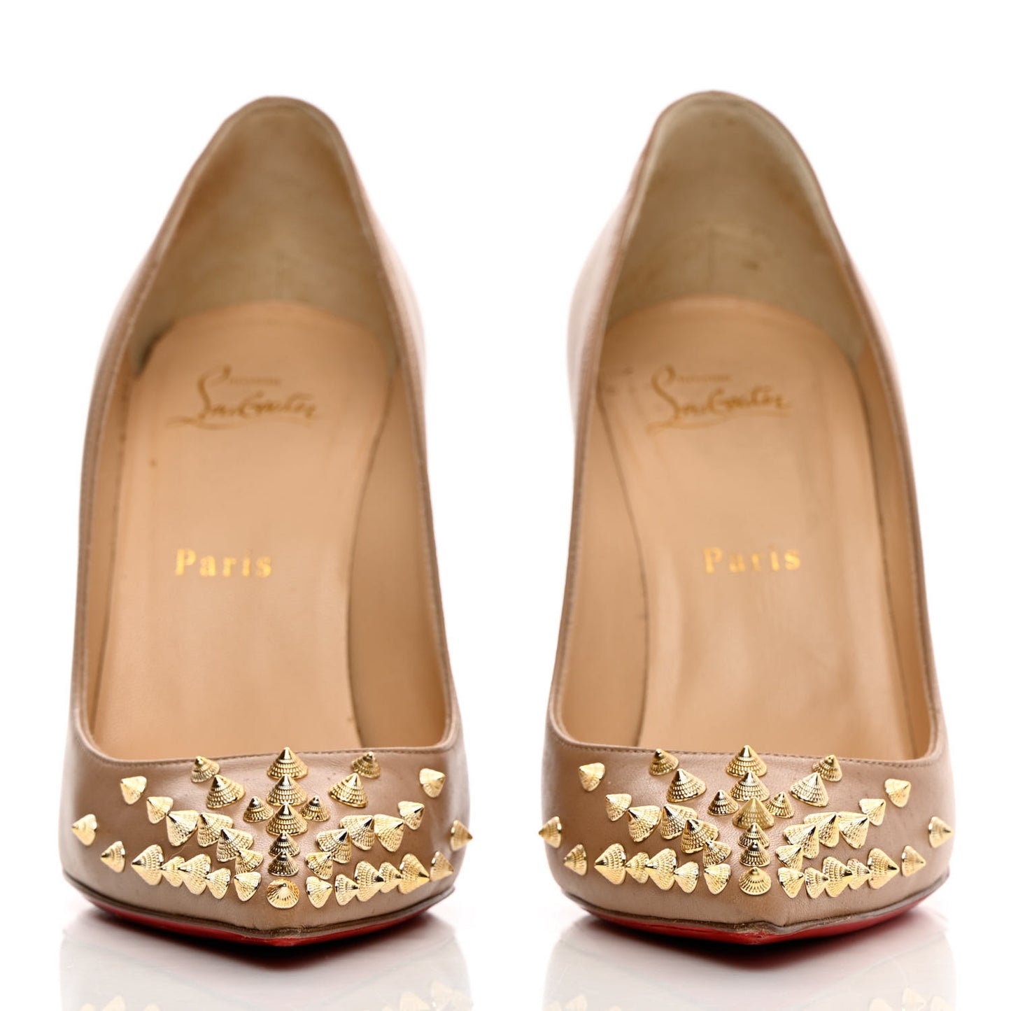 Nappa Spikyshell 100 Pumps 38.5 Nude Gold