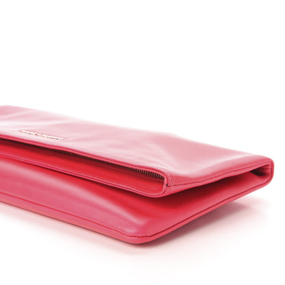 Saint Laurent Smooth Calfskin Letters Fold-Over Clutch Fuchsia 9 of 10