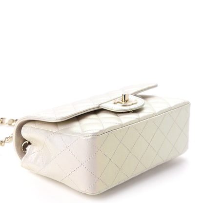 Chanel Iridescent Lambskin Quilted Mini Rectangular Flap Ivory 4 of 11