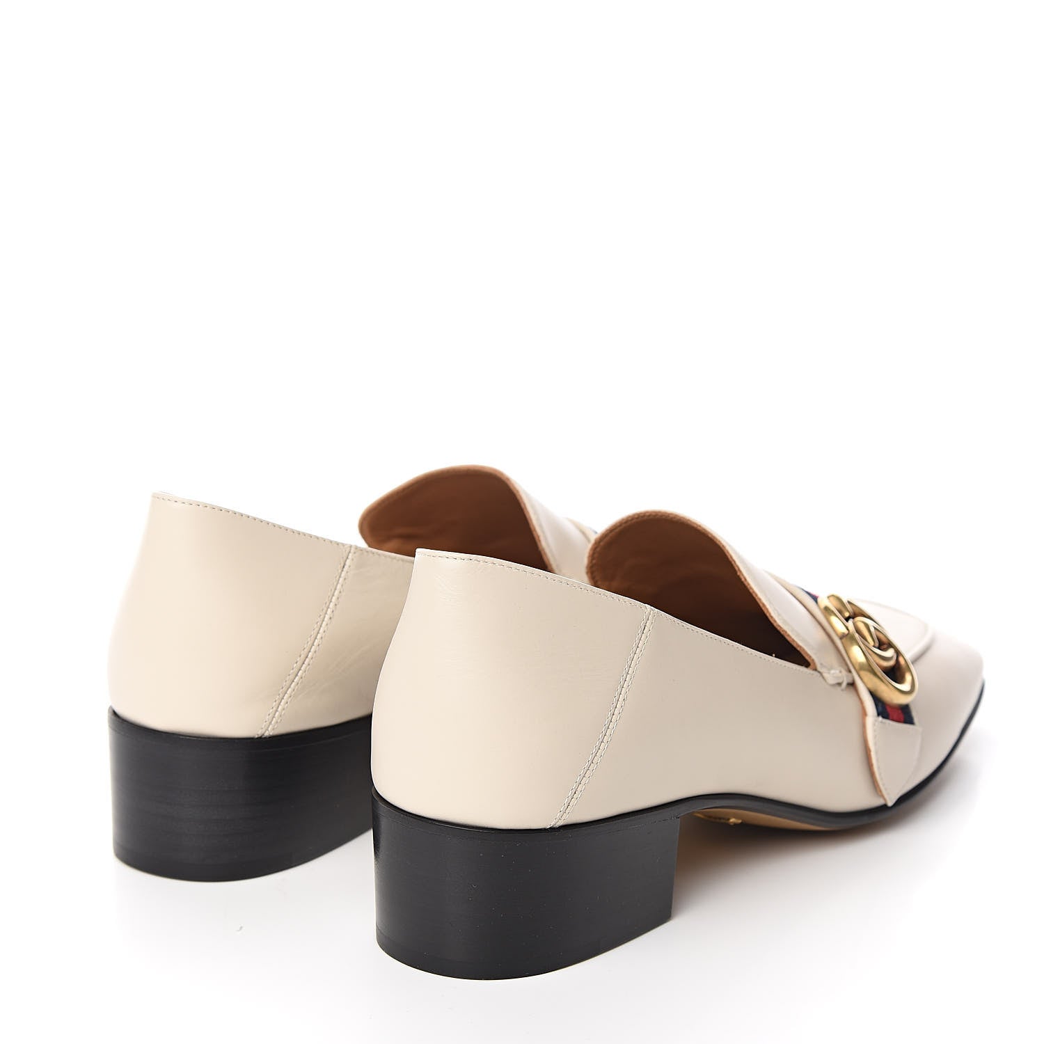Gucci Calfskin Web Peyton Loafers 40 Mystic White 4 of 9