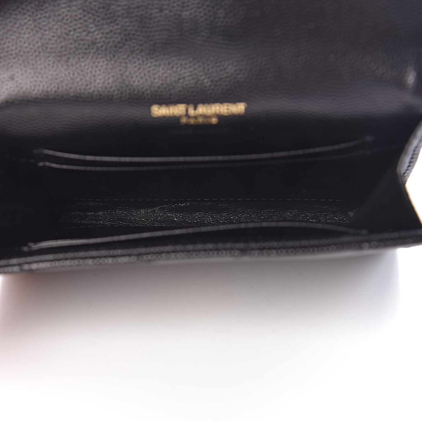 Grain De Poudre Matelasse Chevron Small Monogram Envelope Wallet Black
