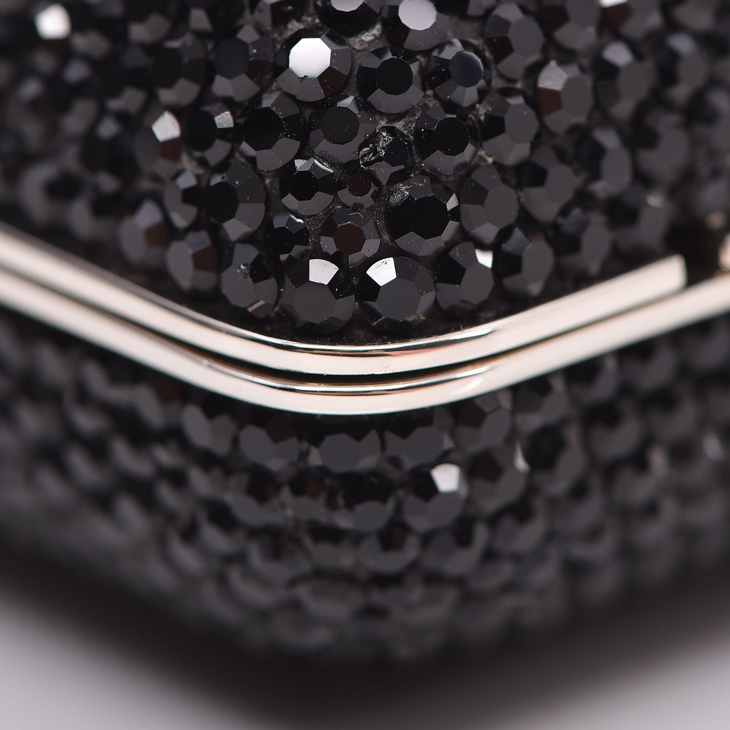 Swarovski Crystal Minaudiere Clutch Black