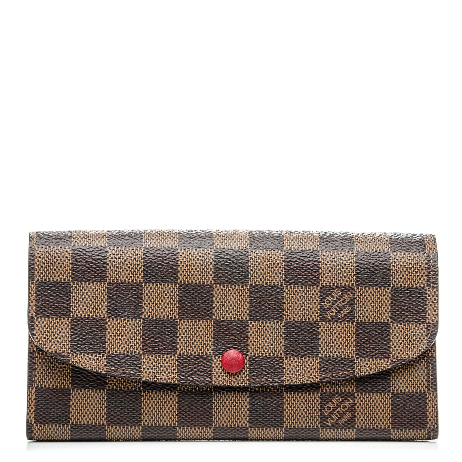 Louis Vuitton Damier Ebene Emilie Wallet Red 1 of 7